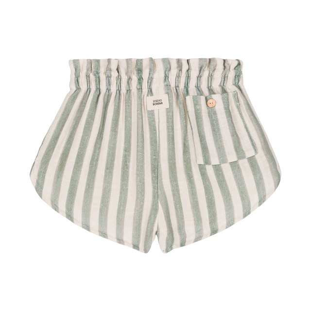 STUDIO BOHEME/SHORTS GEORGETTE-GREEN STRIPES