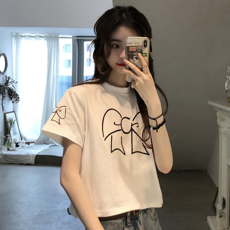 Tシャツ シャツ スプリングスタイルルーズ薄手ラウンドネックトップス 春物 Oネック 試着室83671444081