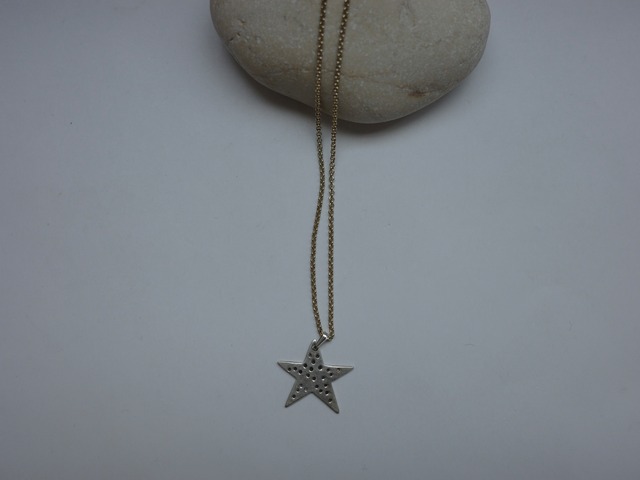 <vintage silver925>dot star necklace