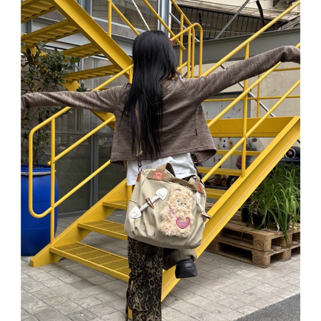 Hottieぬいぐるみ熊のy2kショルダーバッグ