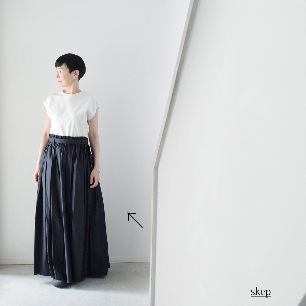 バルーンスカート：白［SK33STWH］ | skep-online shop