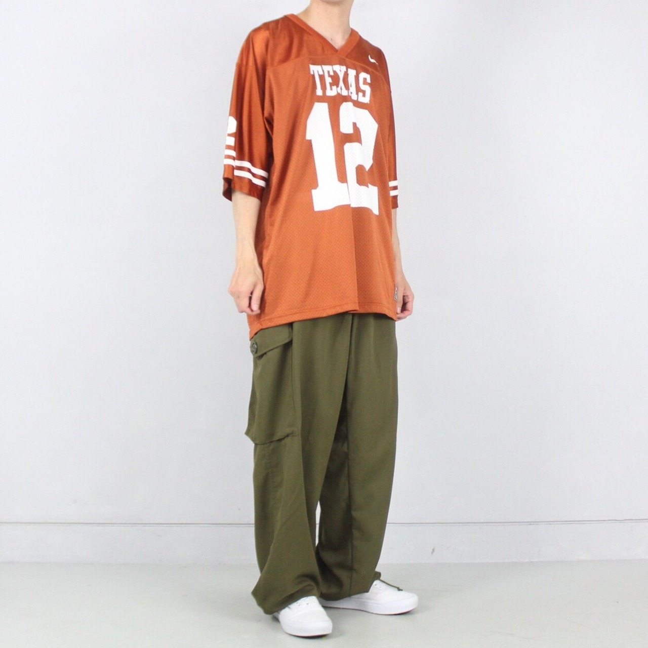 NIKE S/S ダークオレンジ TEXAS ナンバリングゲームシャツ【FF-5756】 | cv