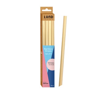 Bamboo Straws - Set of 4 x 8mm