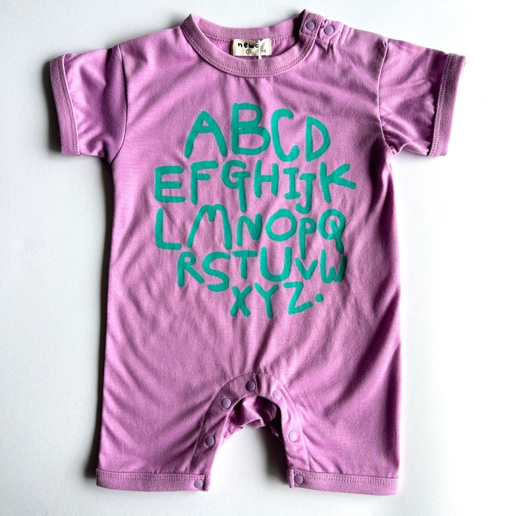 NeWo×Goma S/S Rompers Alphabet【70cm】Purple