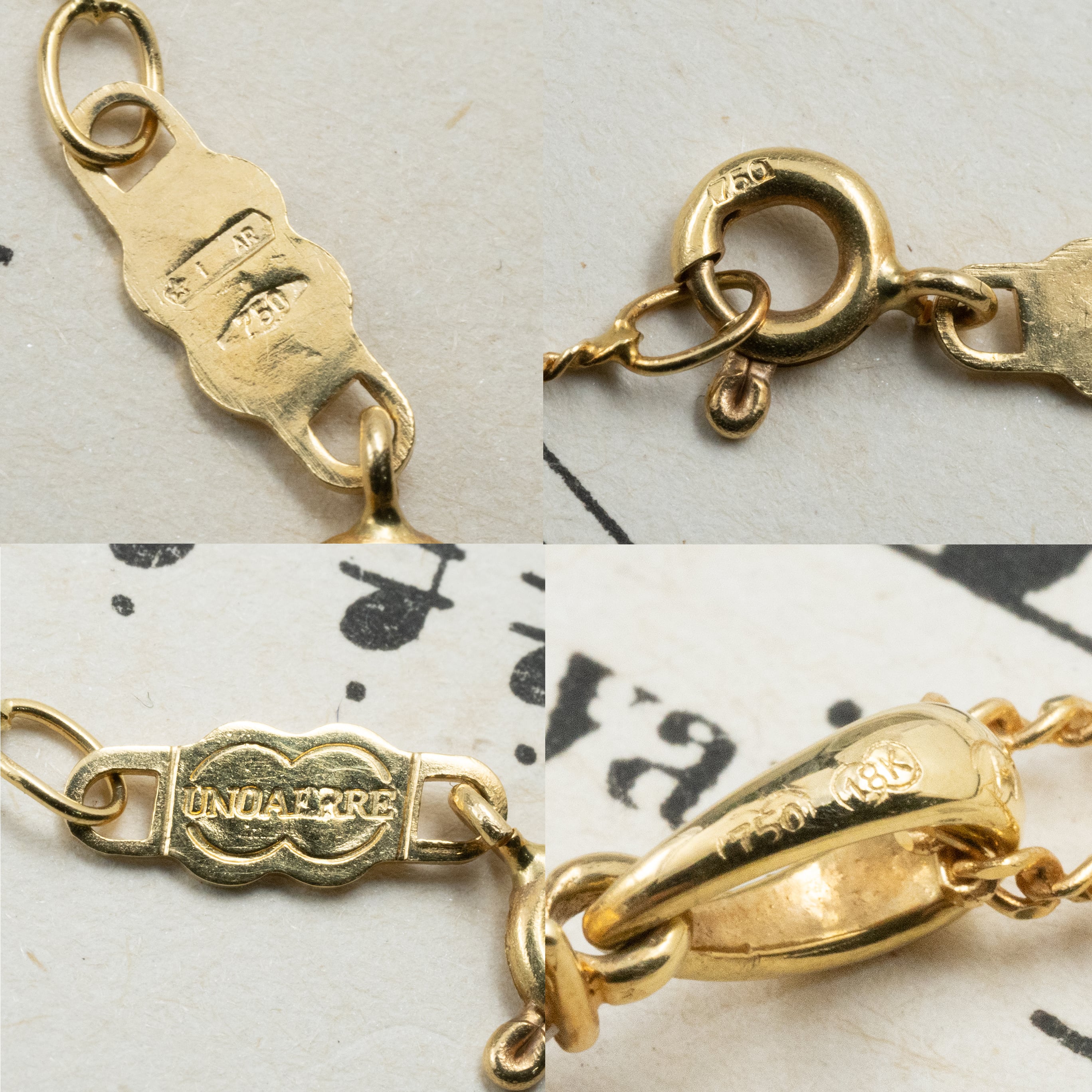 K18 イタリア ウノアエレ ブルートパーズ ダイヤモンド 40cm