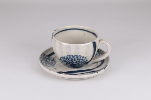 安南　丸コーヒーカップソーサー　花車【B級品 特価】