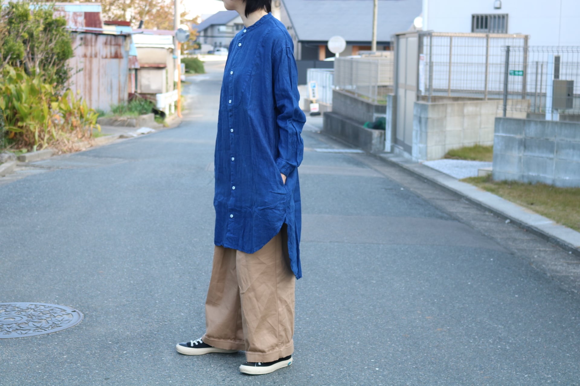 宝島染工 切替BIGシャツリネン　藍染 Funatabi × 宝島染工」 切替BIGシャツリネン - 公式オンラインストア