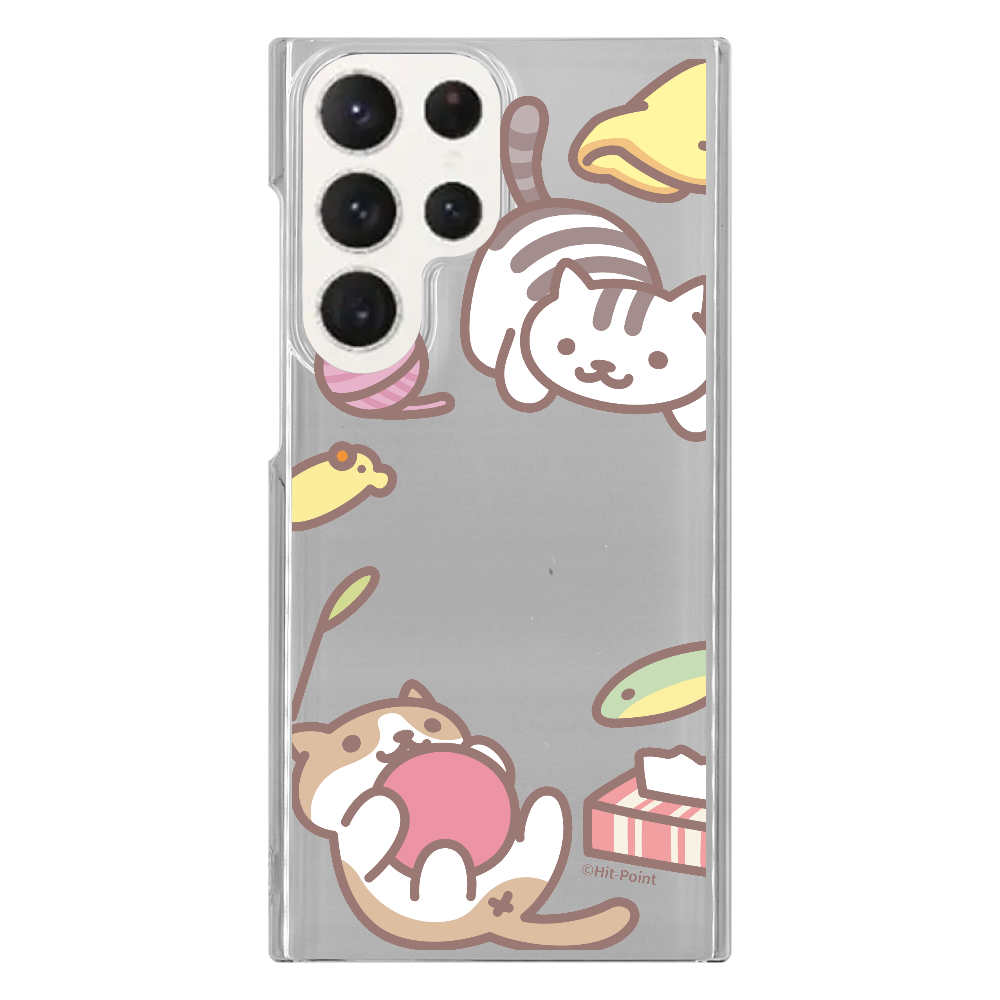 【Galaxy S23 Ultra】【ねこあつめ(ボールあそび)】スマホケース クリアタイプ