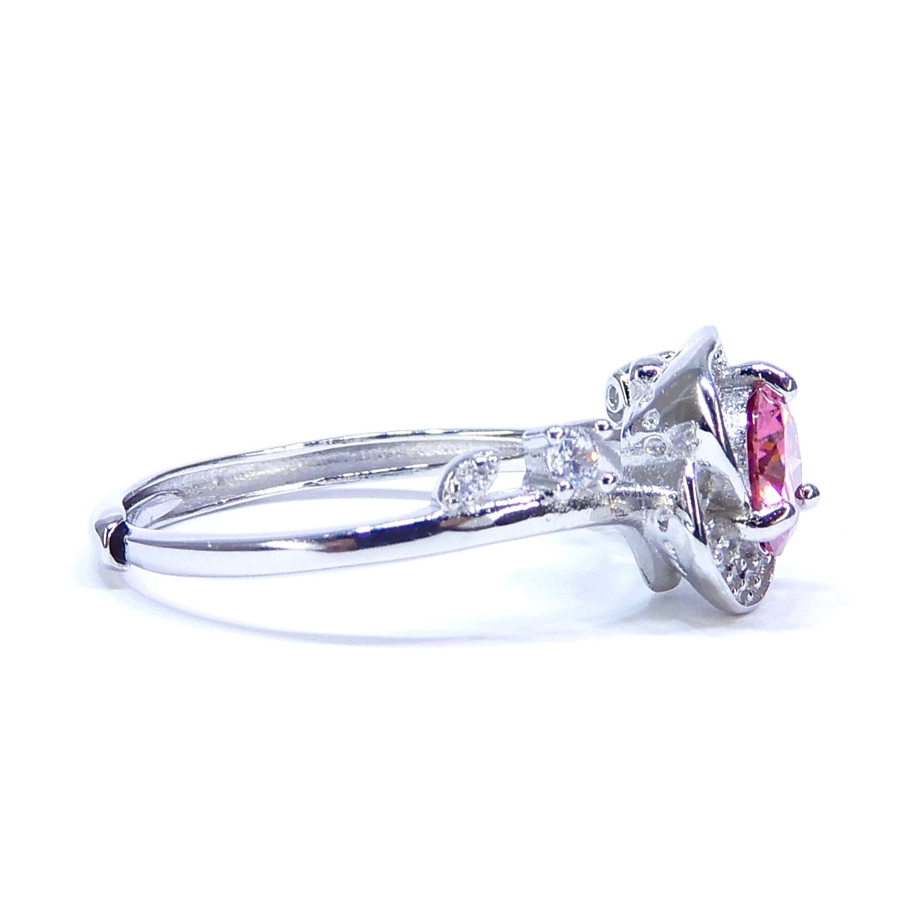 Rose Ring♦︎モアサナイト(ピンク)♦︎WGカラー《0141》