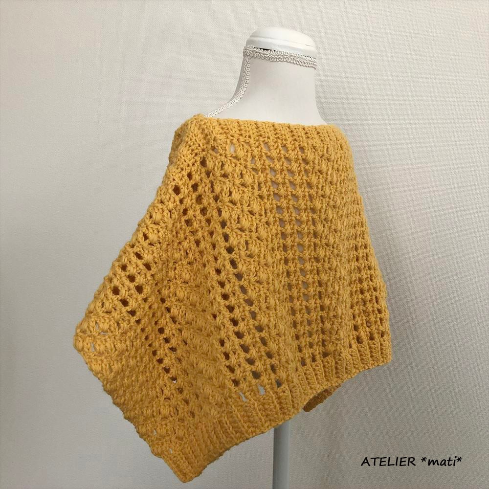 編み図のみ】交差編みの2Wayポンチョ・2サイズ（印刷版） | 手編み雑貨