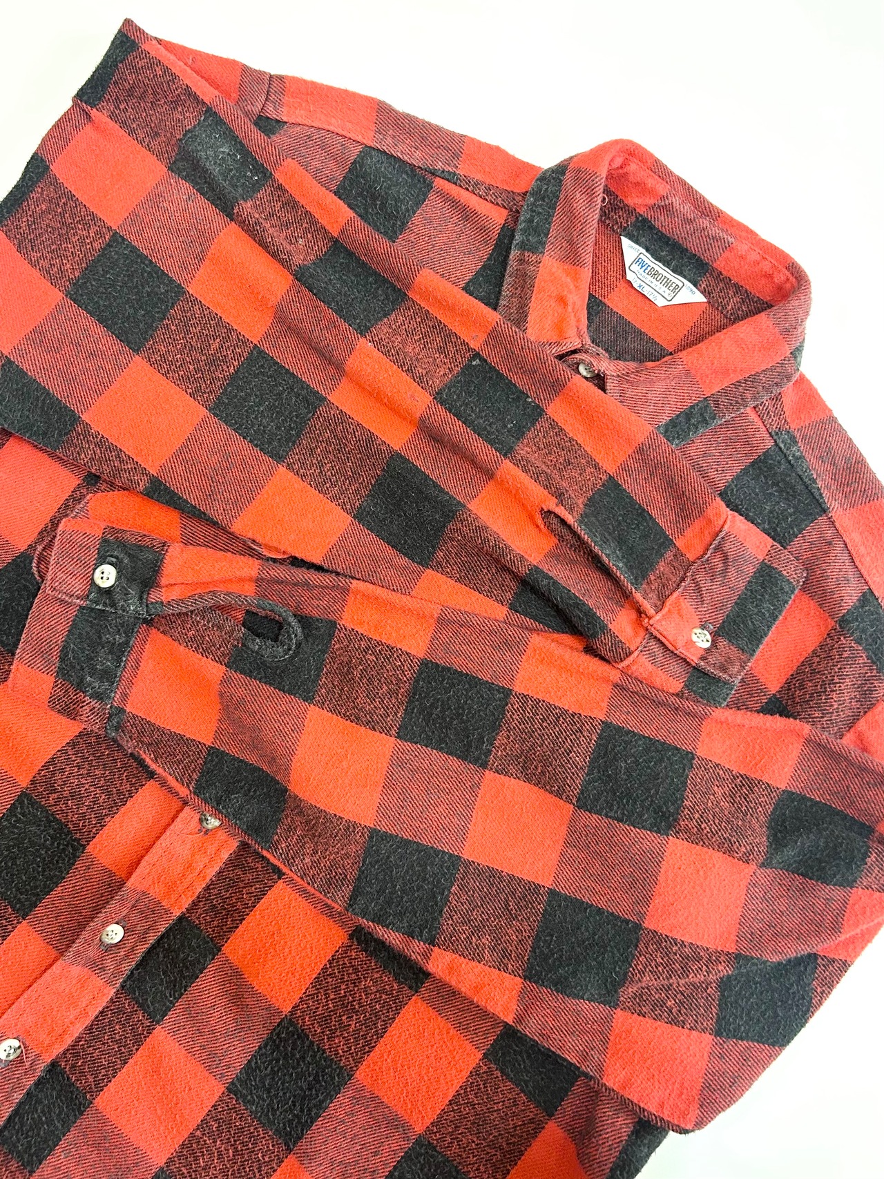 80s FIVE BROTHER FLANNEL SHIRT MADE IN USA Size XL