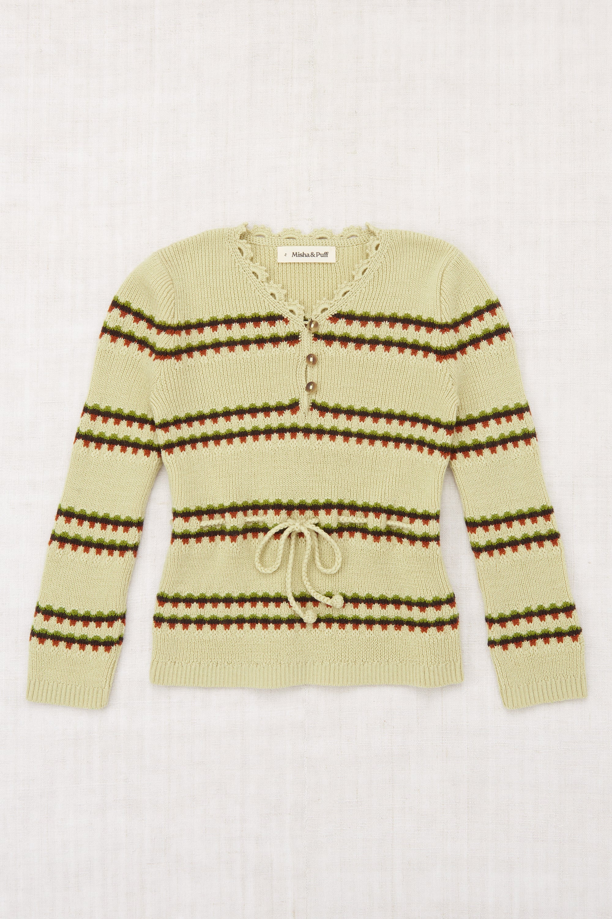 ラスト1【Misha & Puff】25 FA Drop1 / Polina Top / Raffia Beaded Stripe / 8y