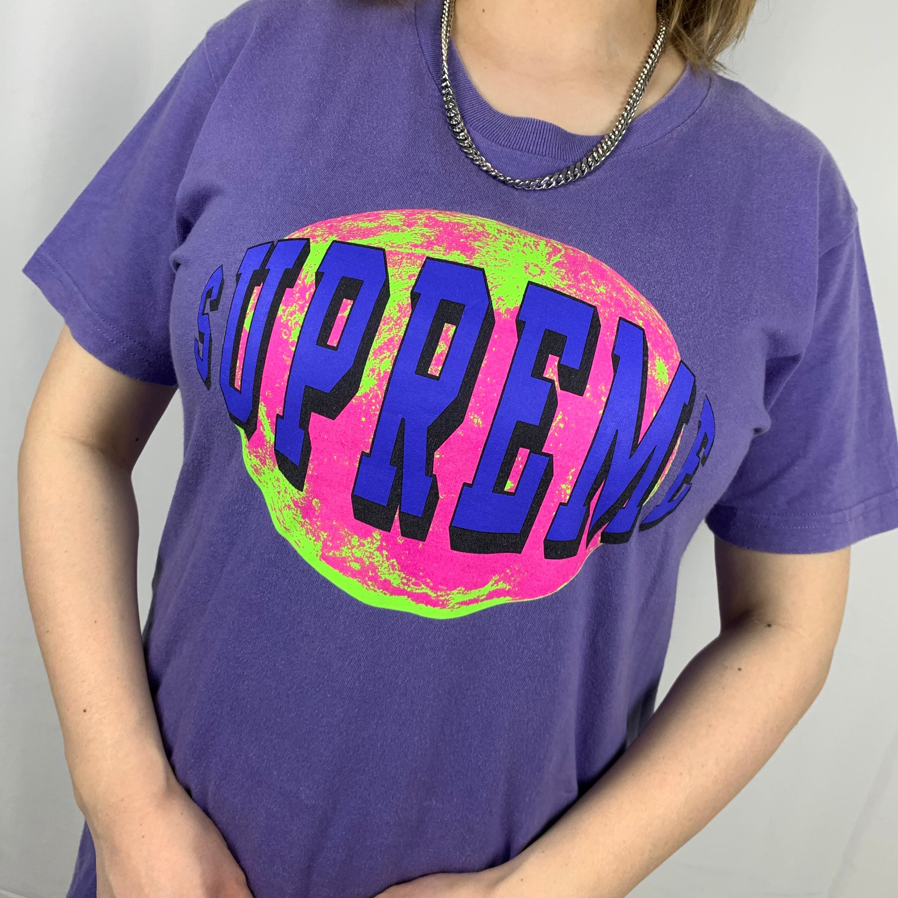 シュプリーム Supremeロゴtシャツ 紫 古着monster Com