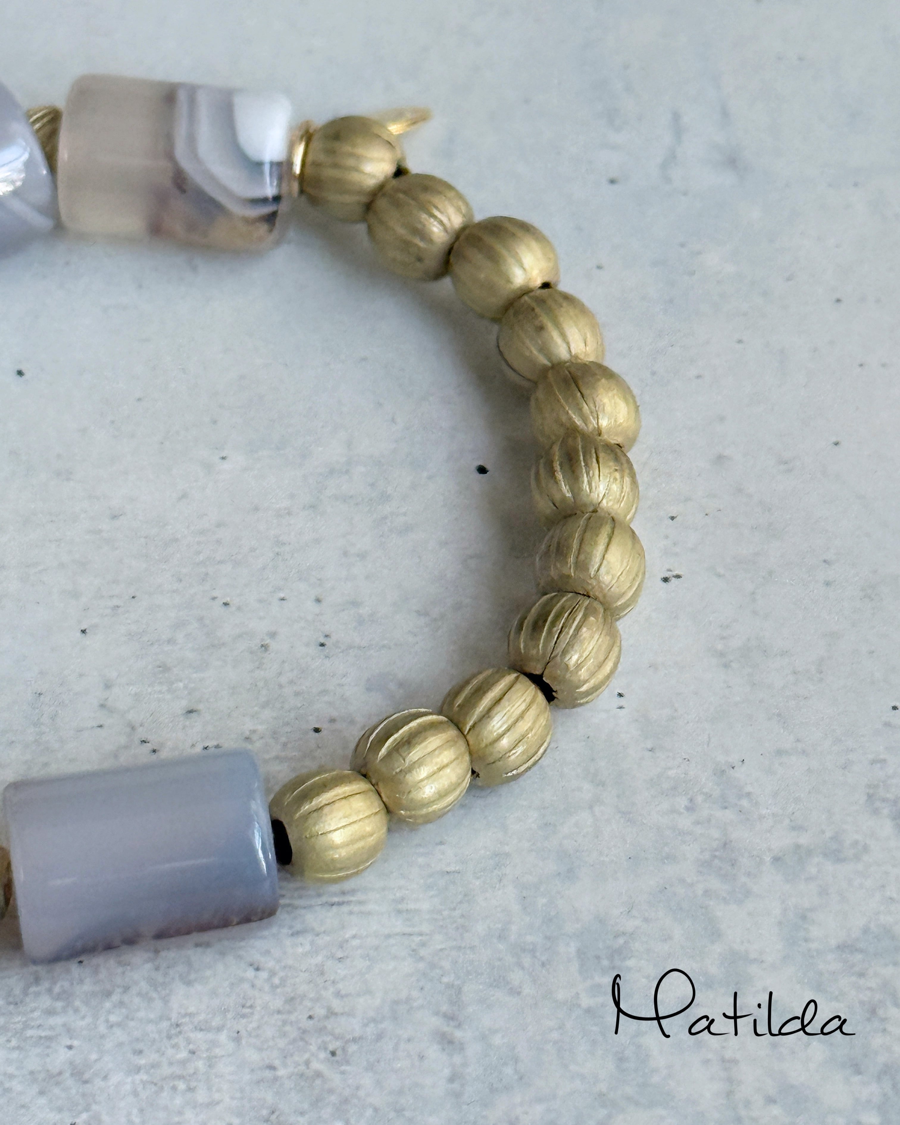 bicolor bracelet(モンタナアゲート×真鍮)