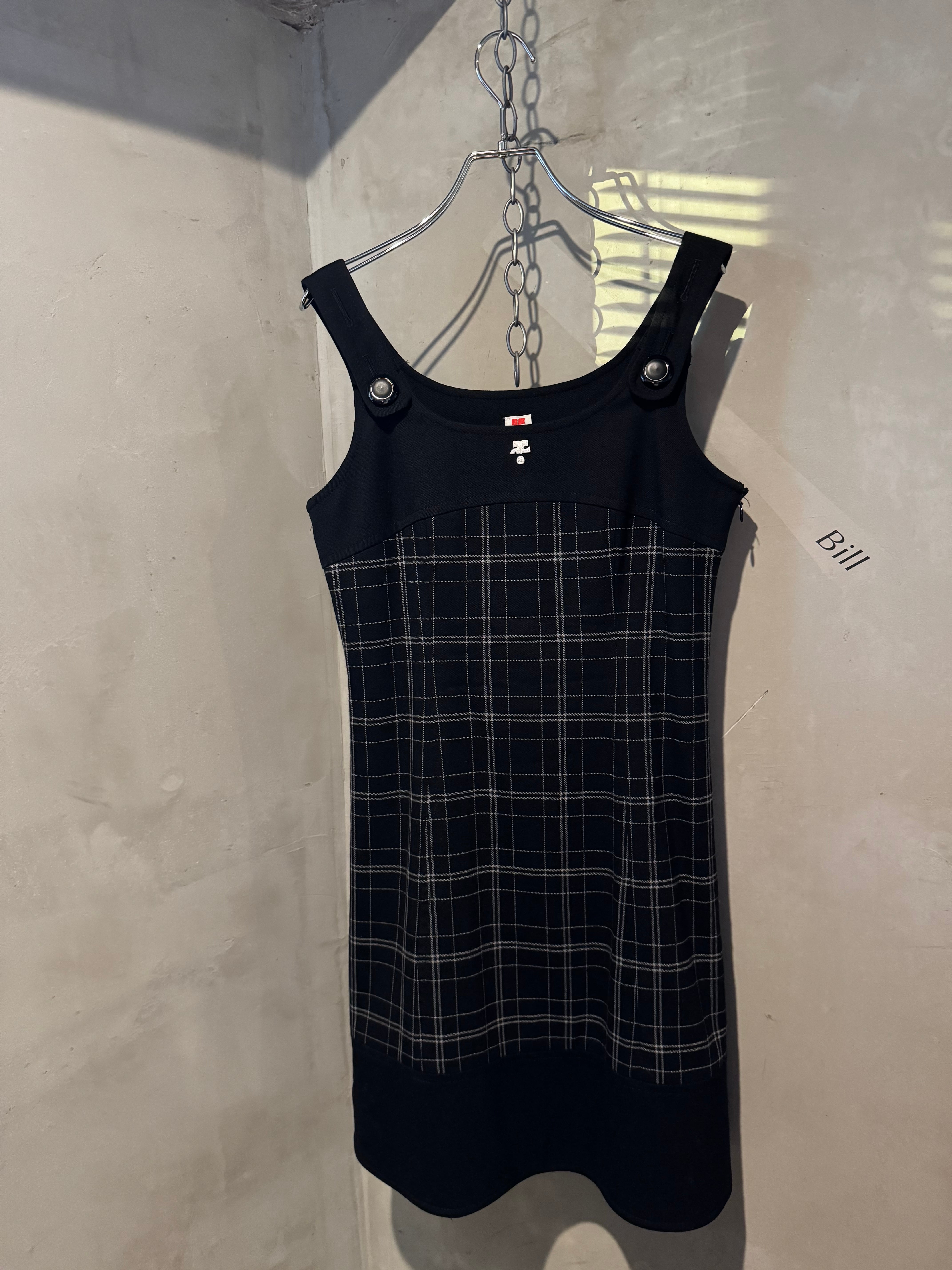 Courrèges black ×gray logo dress