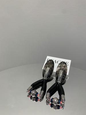 marble drop leather silver