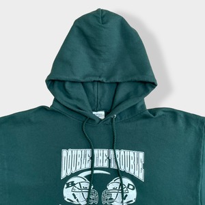 【PORT&COMPANY】アメフト スーパーボウル DOUBLE THE TROUBLE WALKER RENEGADES SUPER BOWL 2013 ロゴ パーカー プリント スウェット フーディー hoodie プルオーバー L us古着