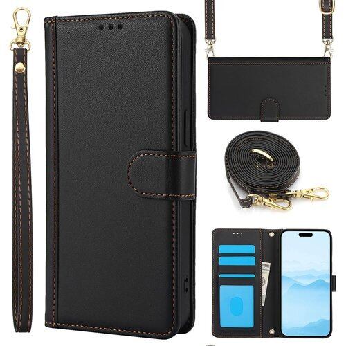 iPhone 16 ケース 手帳型 いphone16 ケース 財布型 ショルダー カード収納 肩掛け スマホケース アイフォン16 携帯カバー あいふぉん16 横置きスタンド機能 高级PUレザー iPhone16ケース あいほん16 カバー アイホン 16 手帳型 iphoneカバー16 人気 女性 無地 シンプル 耐衝撃 全面保護 おしゃれ 6.1インチ 2024年発売 - ブラック 3230