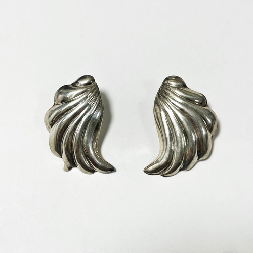 Vintage 925 Silver Wing Pirced Earrings Made In Mexico