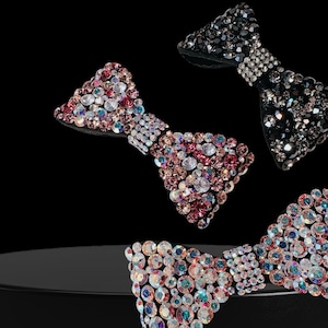 CLOSE SALE★cm0037 ブローチ/ビジューリボンL【Black Label】