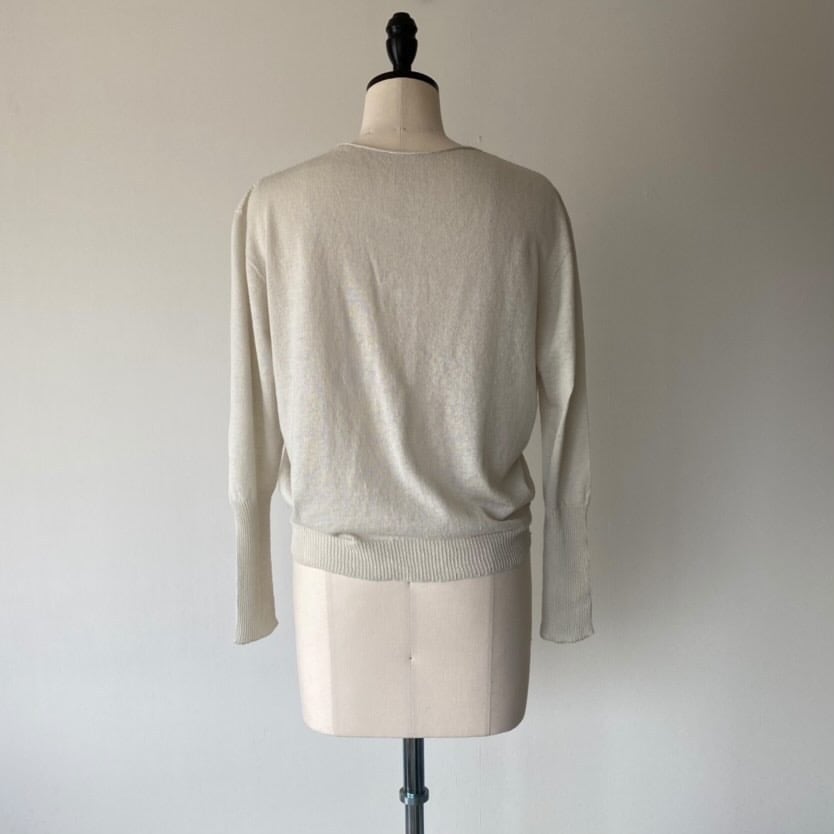 miho umezawa】 COTTON LINEN whole garment thin yarn pullover | le 