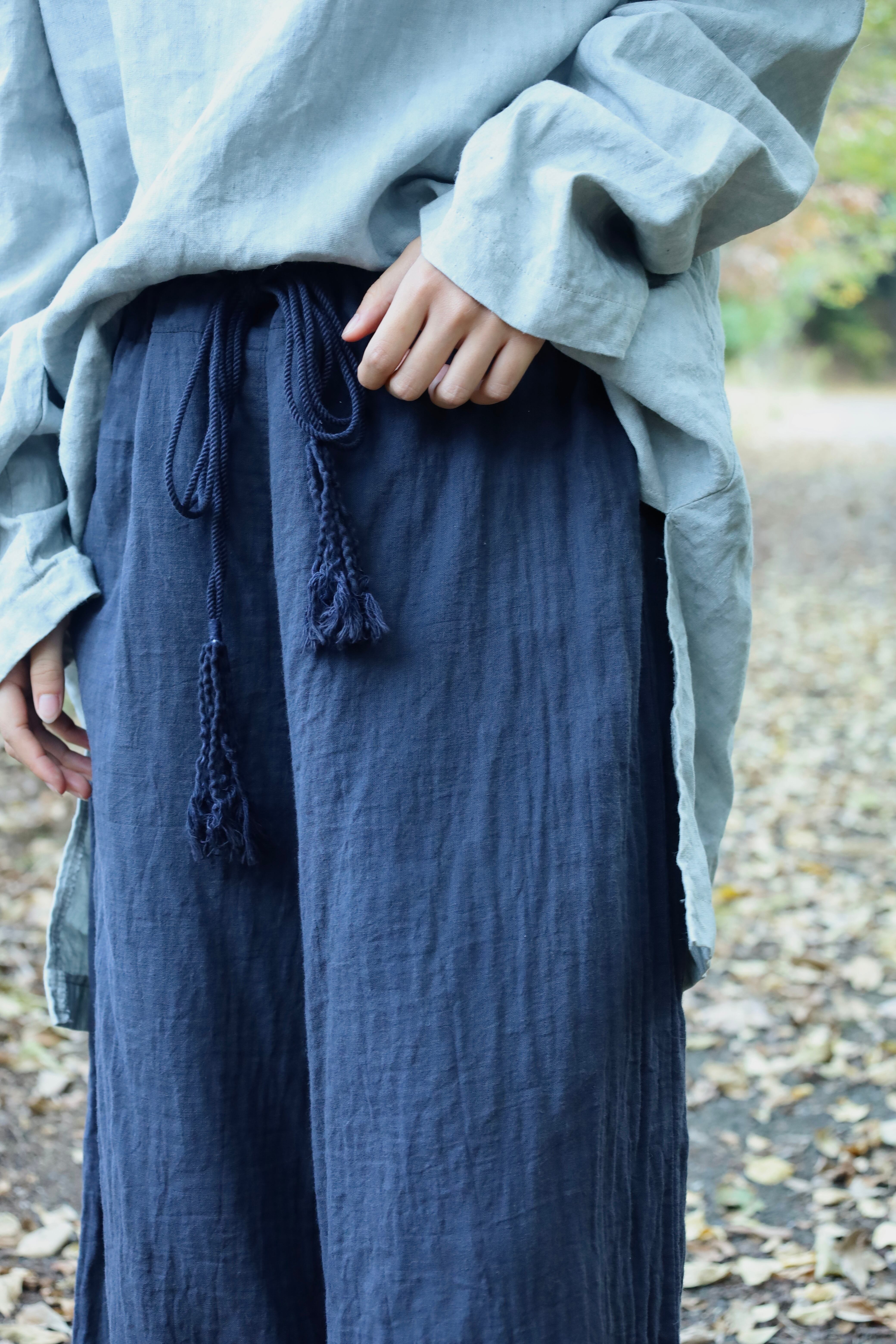 straight pants〈navy / cotton〉 | 衣蒼