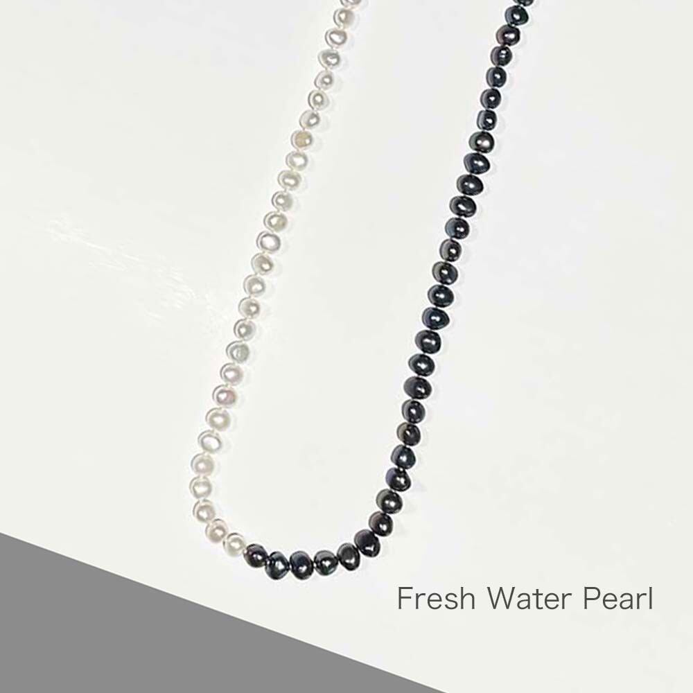 Asymmetry Pearl Necklace「Fresh Water Pearl」/ 100cm (PN005-100FF 