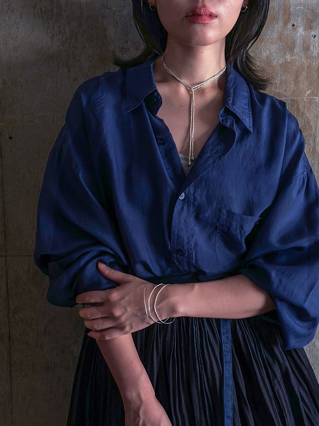 tay original／Karen silver beads code necklace