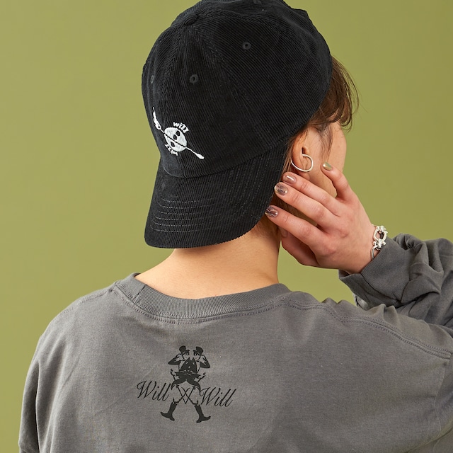 Bar Logo Corduroy Cap Black