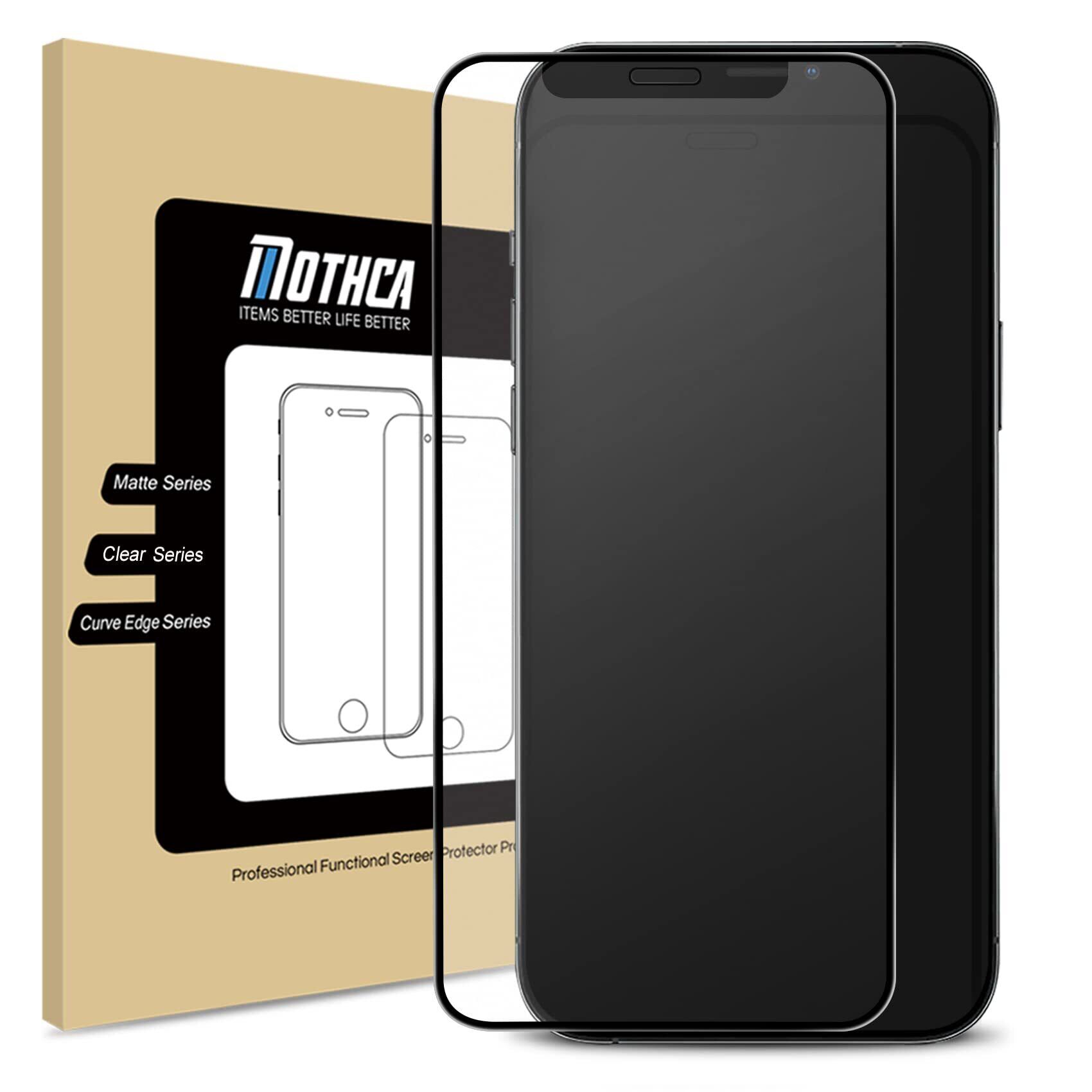 【特価処分】Mothca アンチグレア 強化ガラス iPhone 12 Pro Max対応 全面保護 液晶ガラスフィルム ゲームフィルム フルカバー さらさら タッチ感 日本旭硝子製素材 反射防止 指紋防止 硬度9H 飛散防止 キズ防止 衝撃吸収 撥油性 疎水性