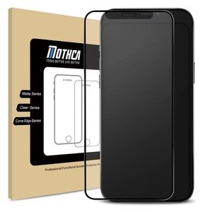 【特価処分】Mothca アンチグレア 強化ガラス iPhone 12 Pro Max対応 全面保護 液晶ガラスフィルム ゲームフィルム フルカバー さらさら タッチ感 日本旭硝子製素材 反射防止 指紋防止 硬度9H 飛散防止 キズ防止 衝撃吸収 撥油性 疎水性