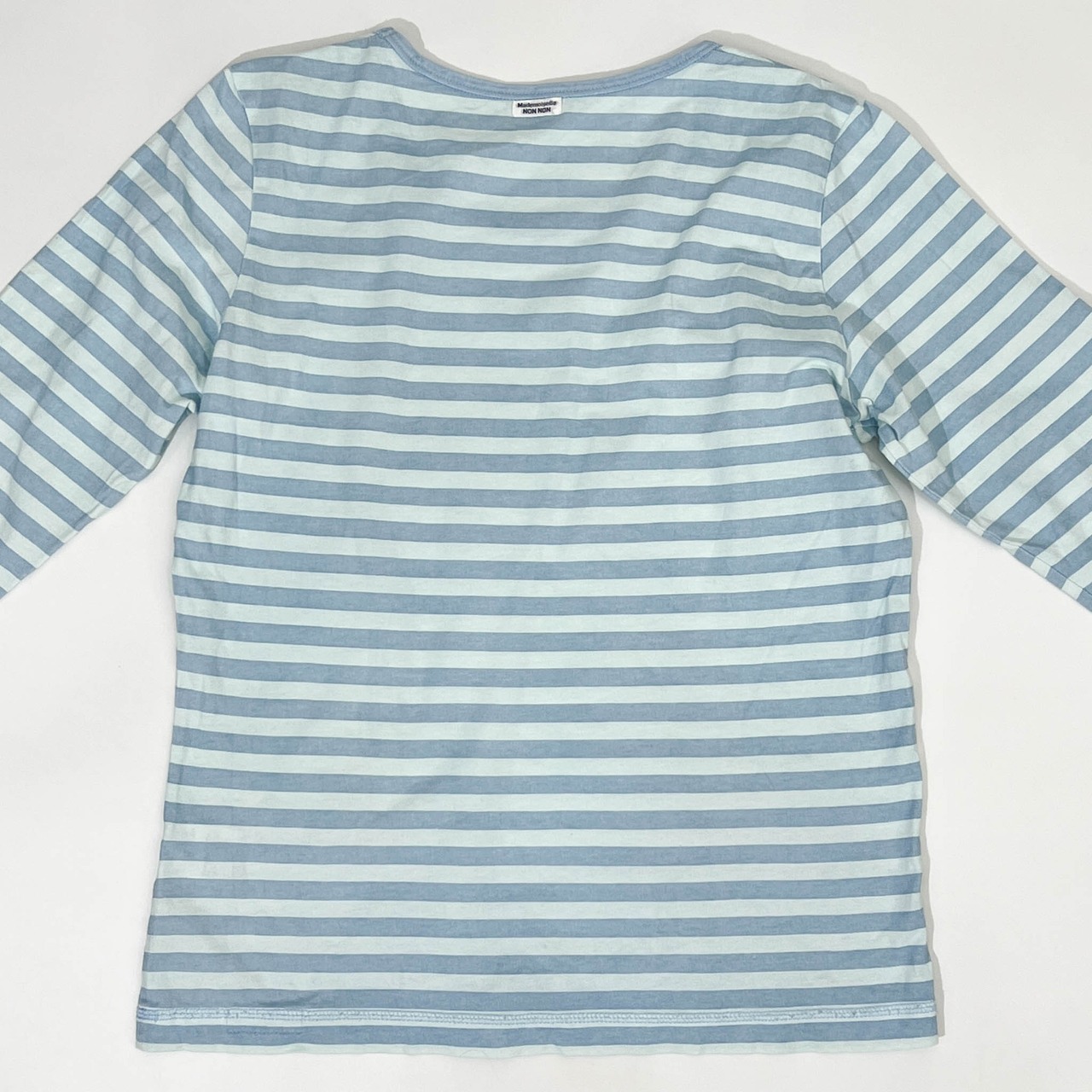 Mademoiselle NON NON マドモアゼルノンノン ボーダー 7分袖 Tシャツ カットソー M/ブルー系 レディース