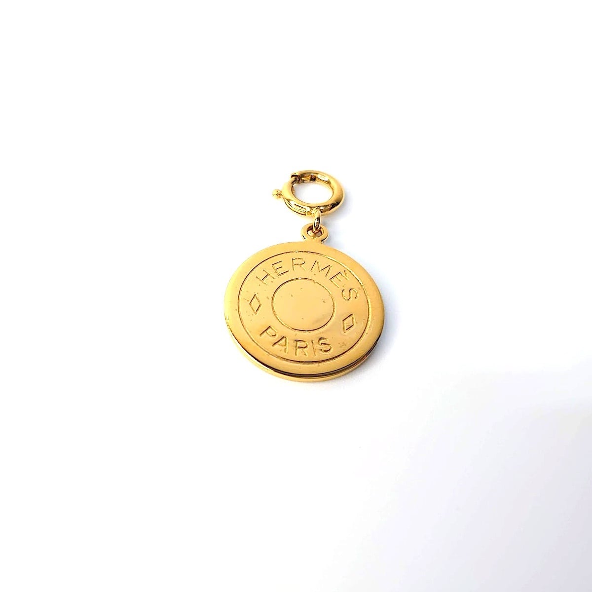 HERMES セリエ ペンダント　トップ　ネックレス　トップ　コイン型　ゴールド