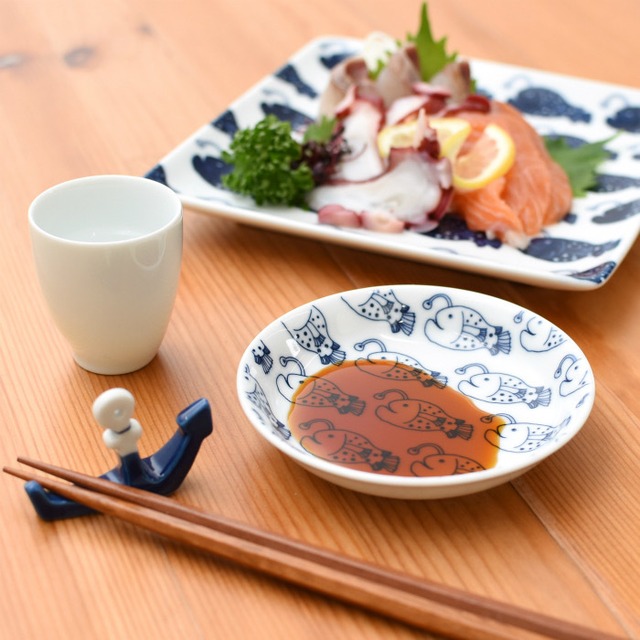 【波佐見焼】【natural69】【cocomarine×Janke】【豆皿】 ココマリンヤンケ お魚 海水魚 食器 北欧 小皿 おしょうゆ皿