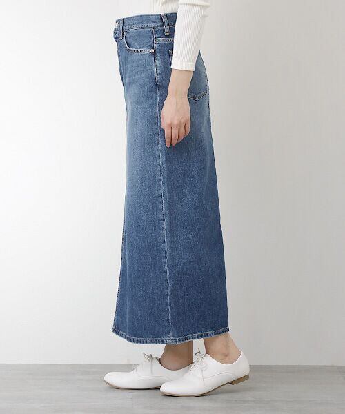 エディター坪田あさみさんコラボ＞I LINE DENIM SKIRT（MID BLUE）I 