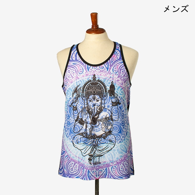 ブラックタンク　ガネシャ２　メンズ/ユニ　Men's Black tank top Ganesha2