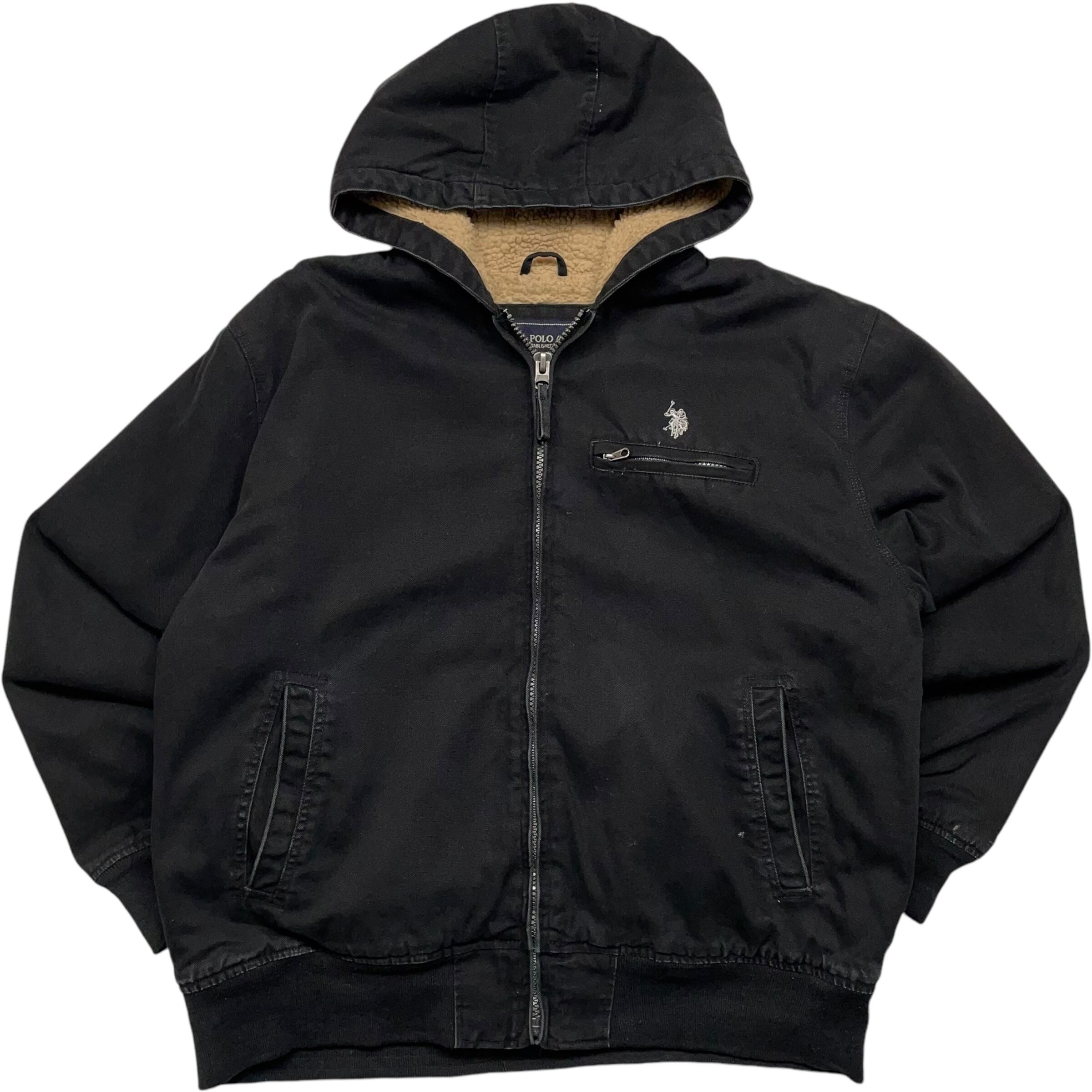 《XL》 U.S.POLO ASSEN ダックジャケット アクティブジャケット 刺繍 ワンポイント ブラック no.4658