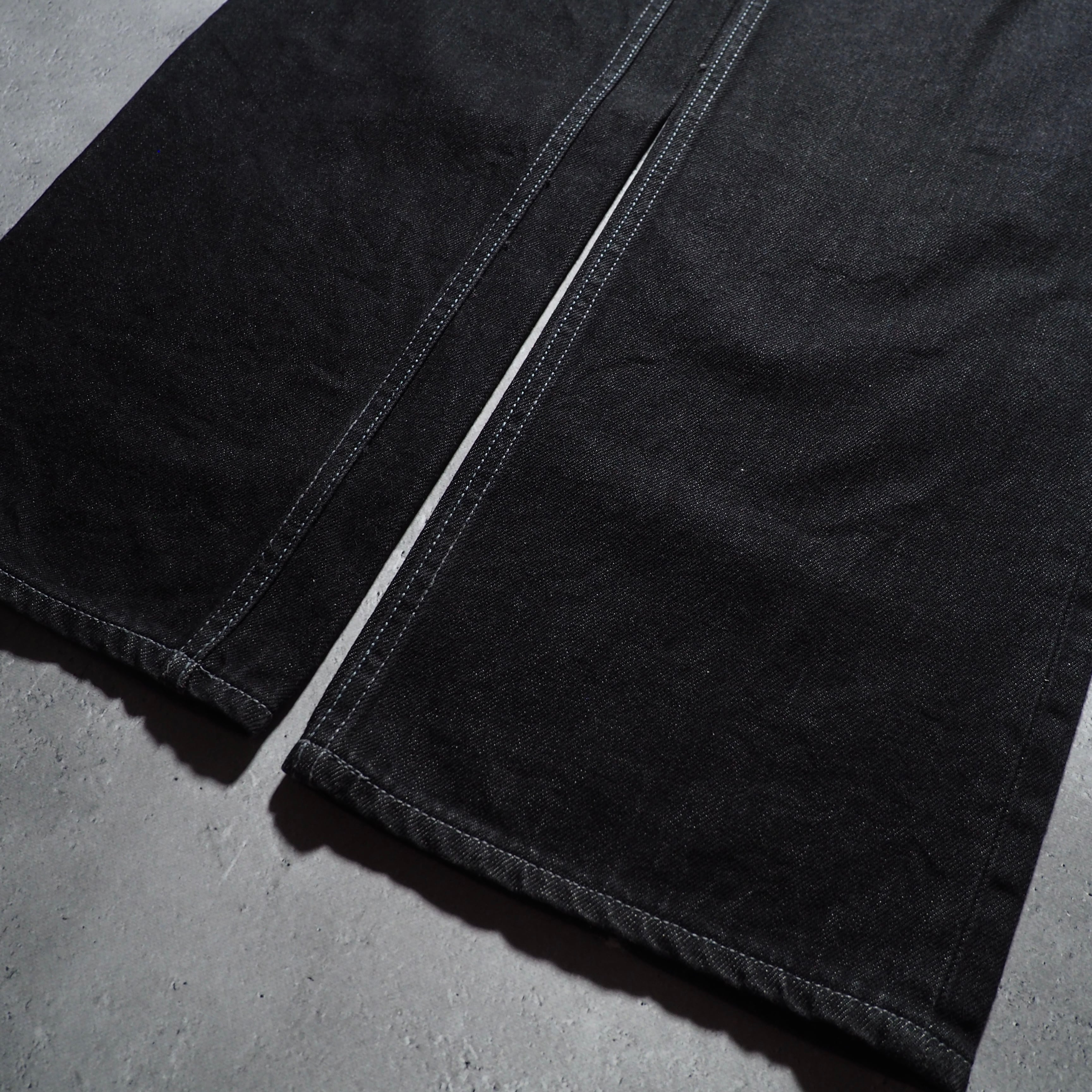 ” Montage ” Back logo painted Black loose Buggy Denim pants