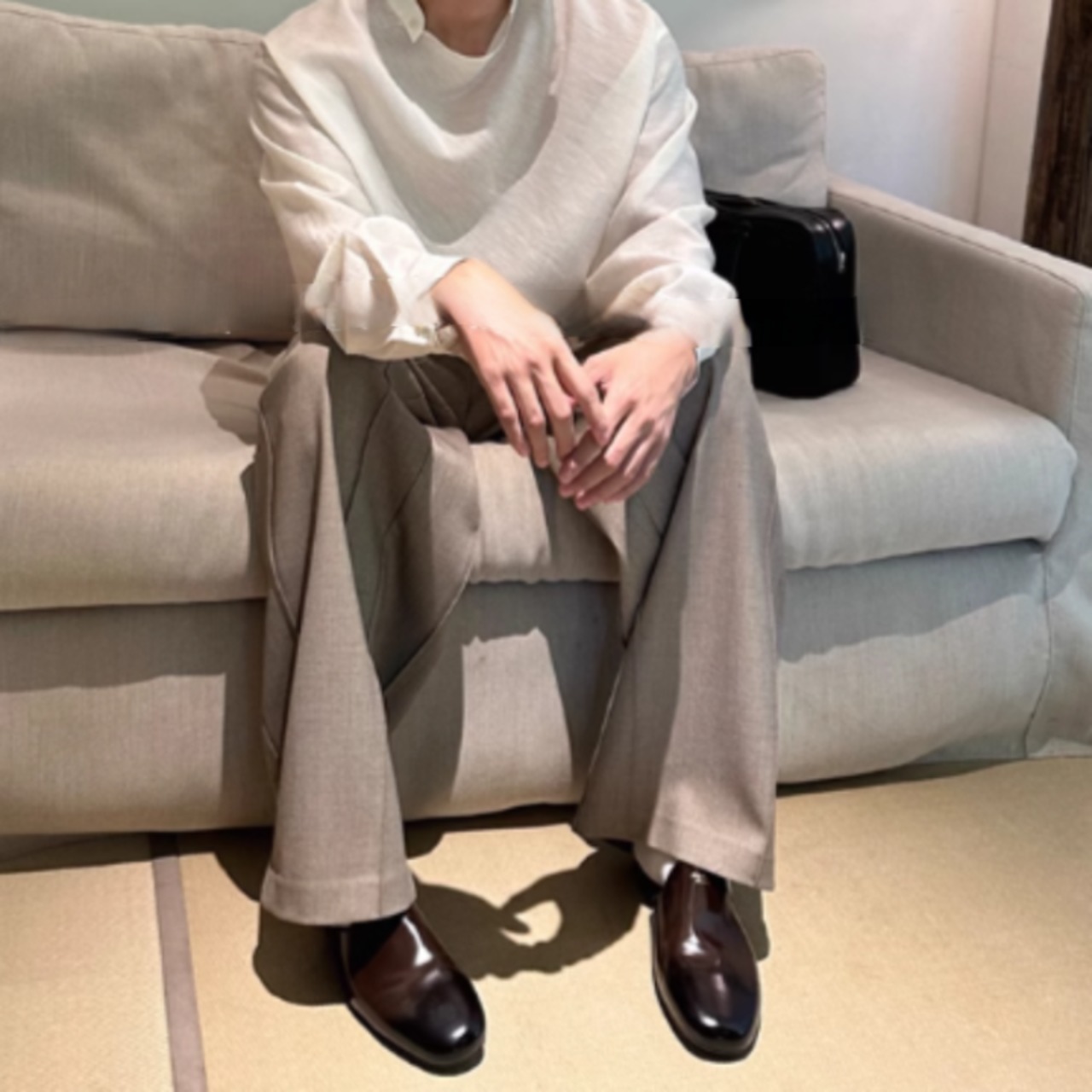 バイアスカットモードスウェットパンツ　0856