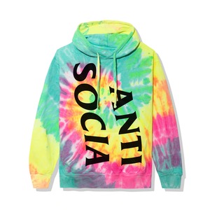 ANTI SOCIAL SOCIAL CLUB  Vertical Horizon Rainbow Tie Dye Hoodie  RAINBOW