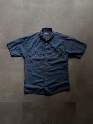 Wrangler RIGGS WORKWEAR 半袖ワークシャツ ラングラー リグス L ネイビー
