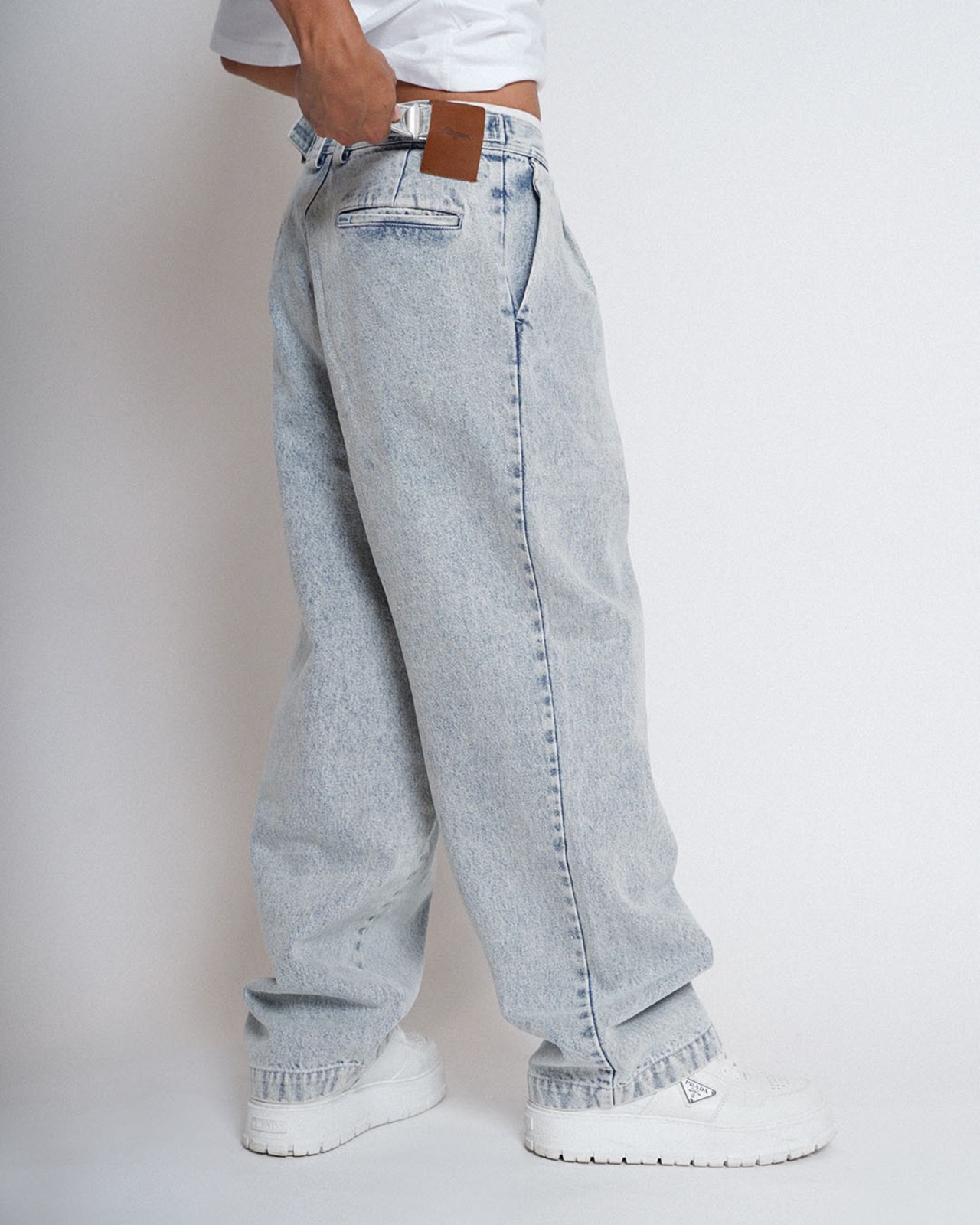 【#Re:room】TWO TUCK WIDE DENIM PANTS［REP321］