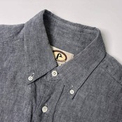 90s BERT PULITZER バートピューリッツァー BD ボタンダウン 半袖 シャンブレー風 シャツ S/グレー メンズ ビンテージ