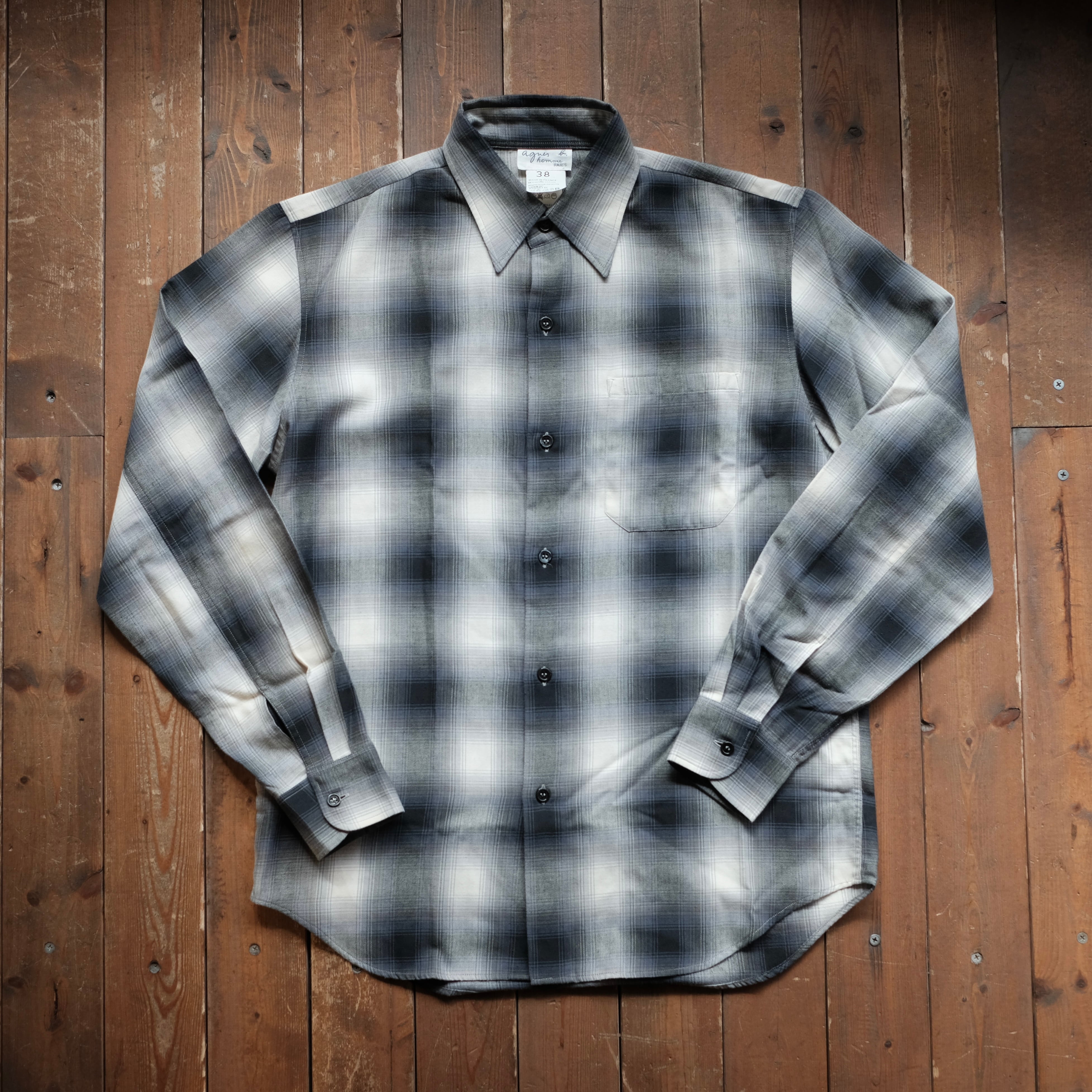 【良配色】agnes b homme 90s ombre check shirt agnes b. HOMME MADE IN FRANCE OMBRE CHECK SHIRT | safarionline
