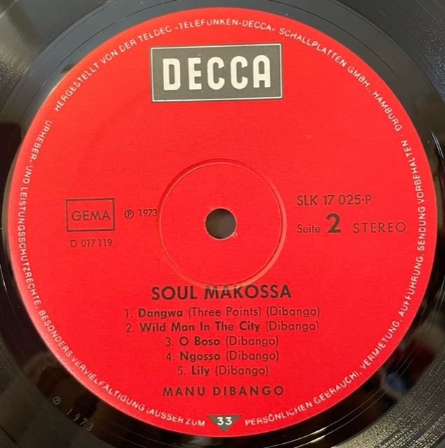MANU DIBANGO "SOUL MAKOSSA" | EAD RECORD
