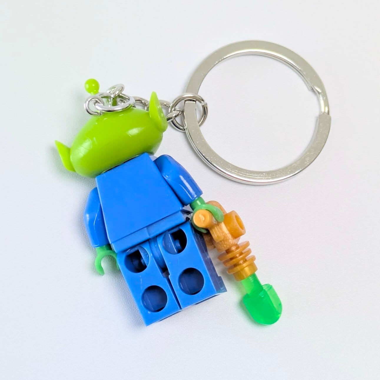 ★ブロックフィギュアキーホルダー★【トイストーリー (Toy Story)】リトル・グリーン・メン / エイリアン 〚アメリカン雑貨 アメトイ〛
