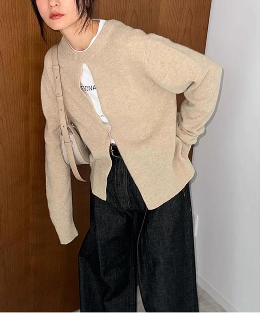 レースアップセーター◆前後2wey【t-11050】