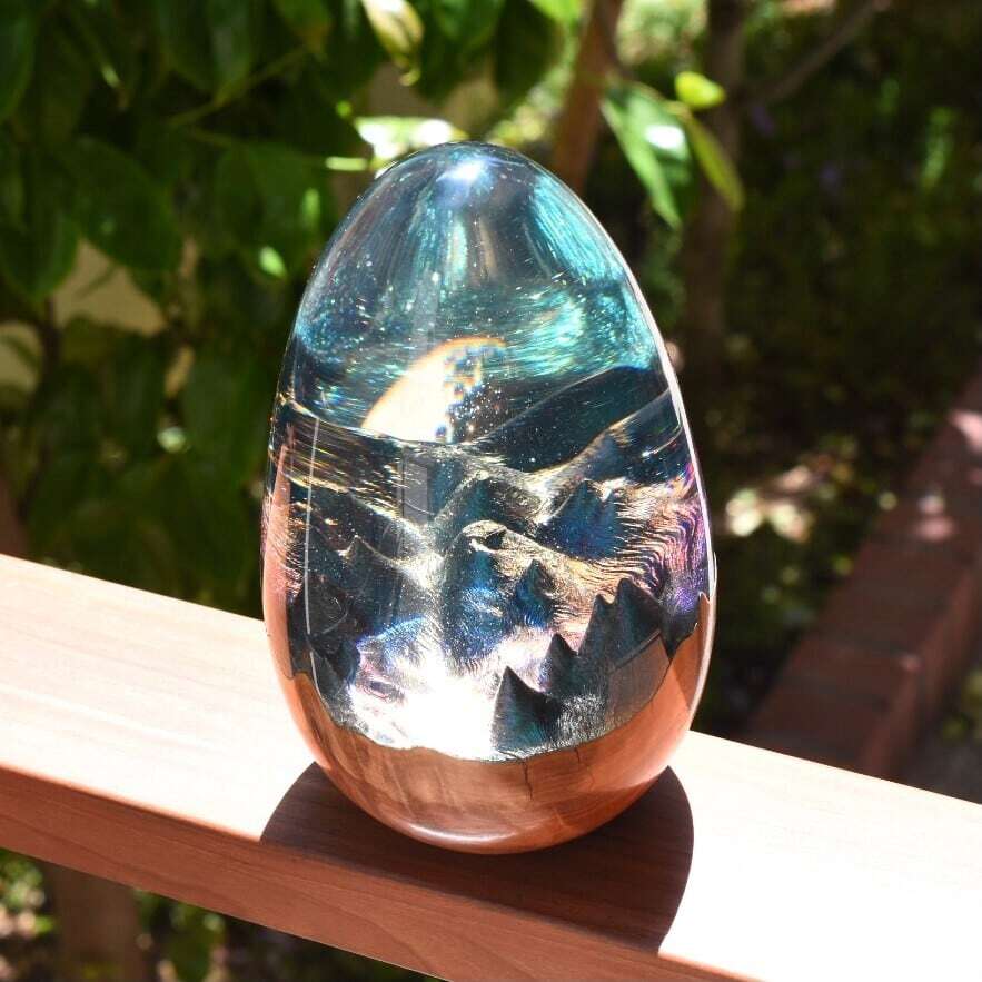 Wood Resin ドラゴンの街のドラゴンエッグ A EBIA Crystal