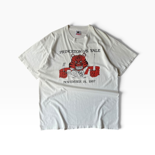 90s Good ”F” T-Shirt   ”PRINCETON VS YALE” プリンストンVSイエール Tシャツ グッドレギュラー ヘインズ フルーツ オニータ