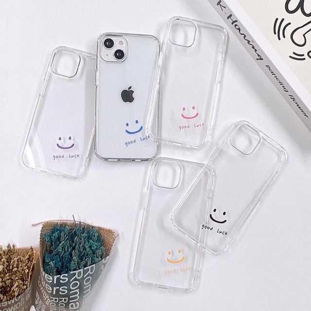 Smile pattern clear iphone case